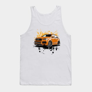 SUV Vehicles in Graffiti Cartoon Style Tank Top